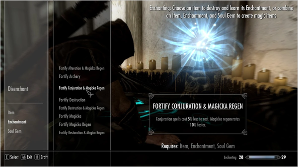 Elder Scrolls V: Skyrim, Check your gear for magical enchantments