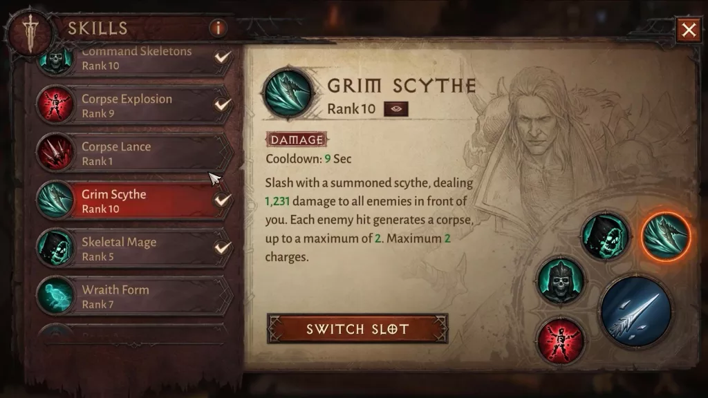 Diablo Immortal, Necromancer Skill: Grim Scythe