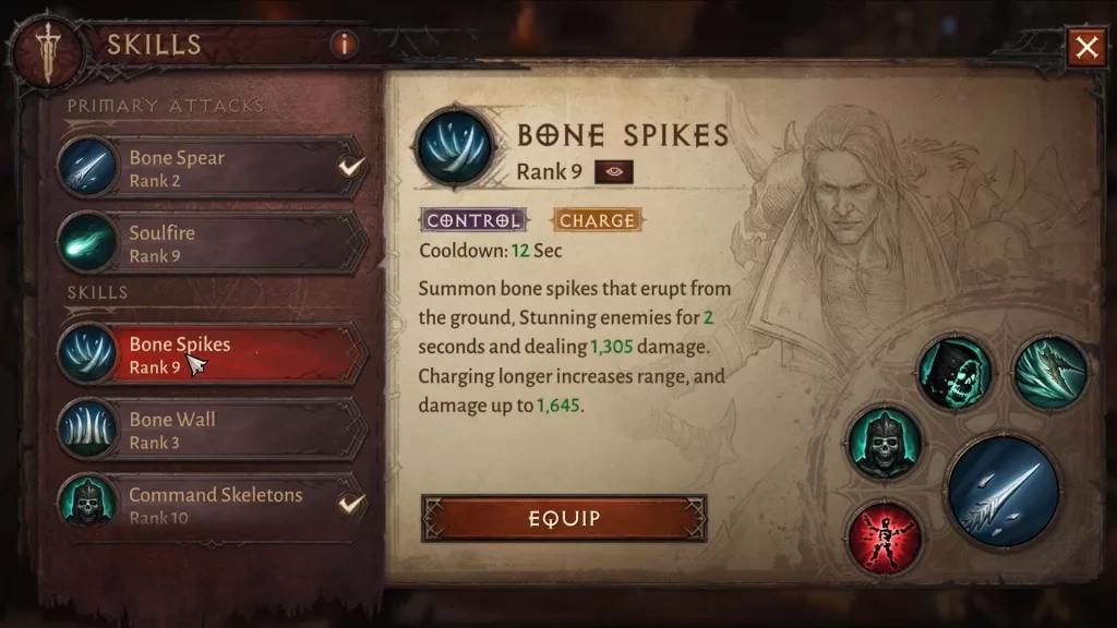 Diablo Immortal, Necromancer Skill: Bone Spike