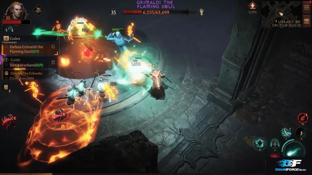 Part 1: Diablo Immortal's Grimaldi can execute an explosion attack. He'll summon a red circle to appear where you are...