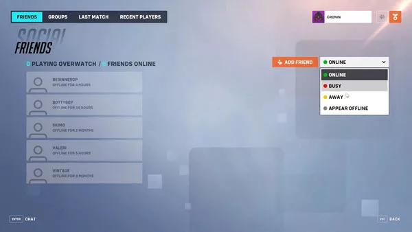 In Overwatch 2, the main menu also includes options for social features