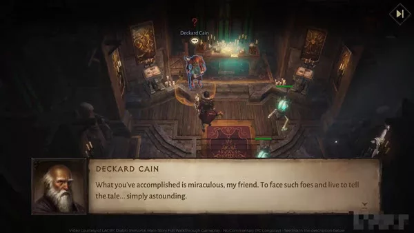 Secrets of the Prologue Quest in Diablo Immortal: talk to Cain in Wortham's Chapel.