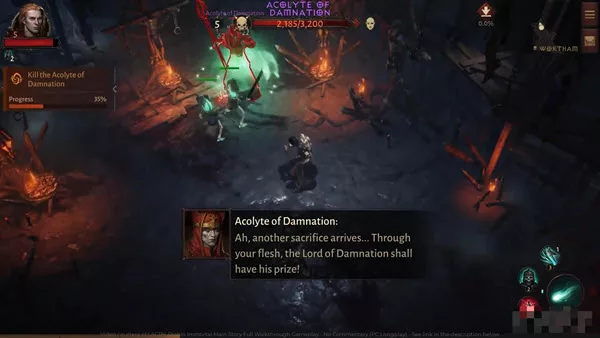 Secrets of the Prologue Quest in Diablo Immortal: Kill the Acolyte of Damnation and free the Shackled Villager.