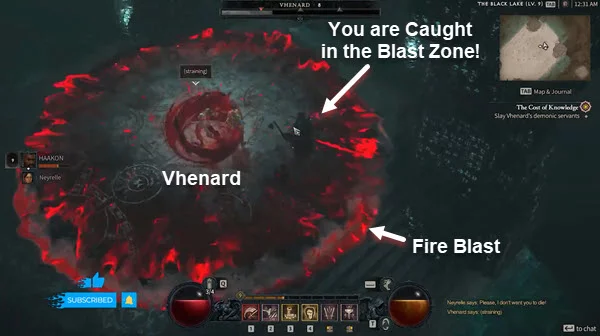 Tip: in Diablo 4, pay attention to Vhenard's movements behind her barrier. She will raise her fists and draw them to her side just before the blast occurs.