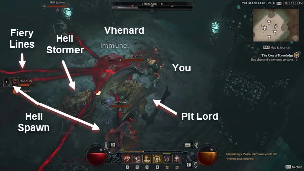 In Diablo 4, during the final phase, Vhenard will summon five Hell Spawn, a Pit Lord, and even more Hell Stormers.