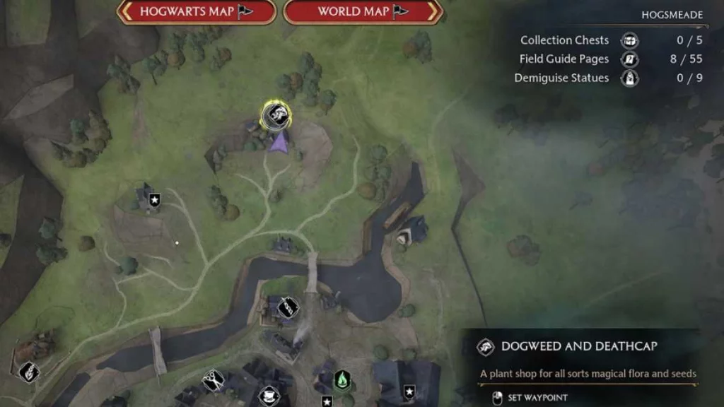 Hogwarts Legacy Dogweed and Deathcap Location Guide