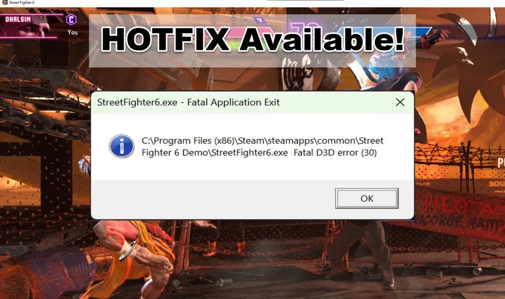 Street Fighter 6 (SF6) - Fatal D3D Error Fix | HOTFIX Available!
