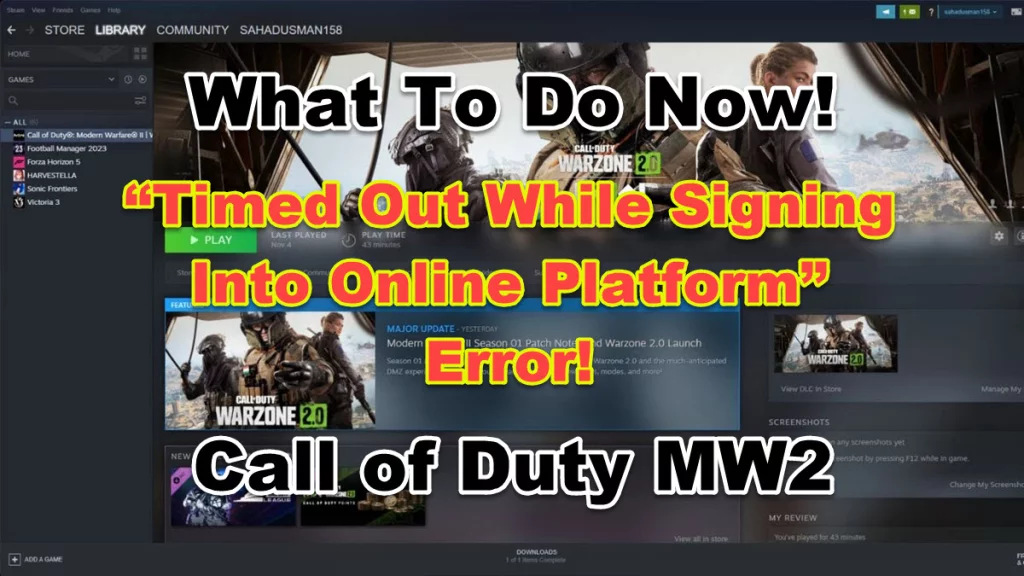 How to Fix COD MW2 Timed Out While Signing into Online Platform Error - What To Do Now!