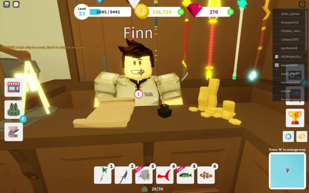 Finn's Supplies Shop in Roblox Fishing Simulator