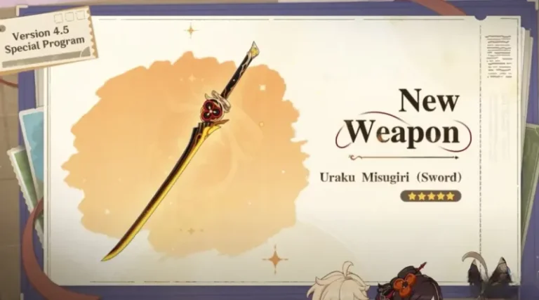 Uraku Misugiri Genshin Impact 4.5 New Weapons