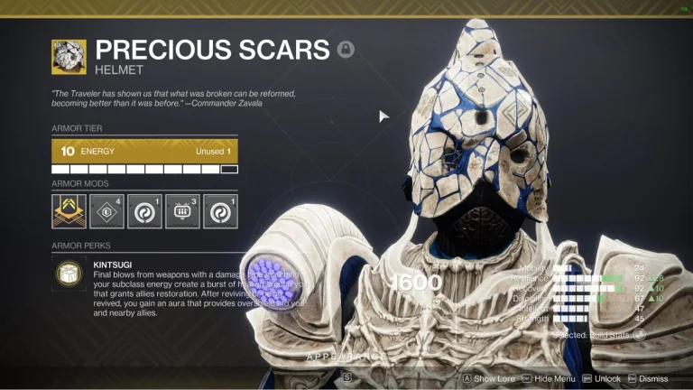 How to Get the Exotic Helm Precious Scars in Destiny 2