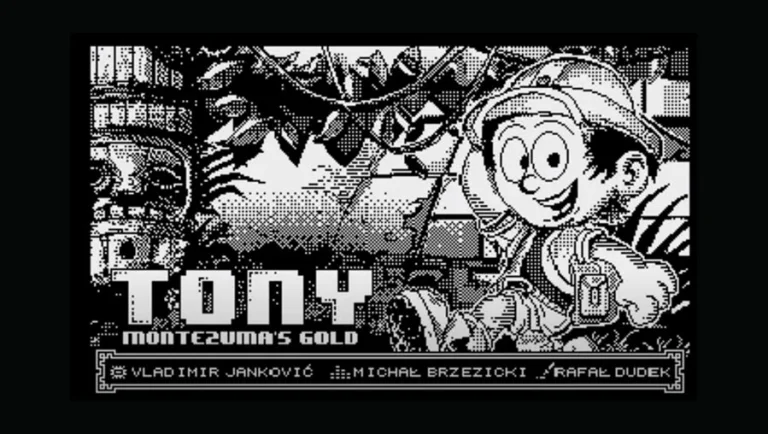 Tony Montezuma's Gold - A fabulous monochrome Platformer for the Amiga, AtariXL & Commodore 64